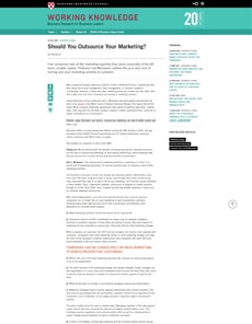 Should You Outsource Your Marketing? (Harvard Business School) Preview